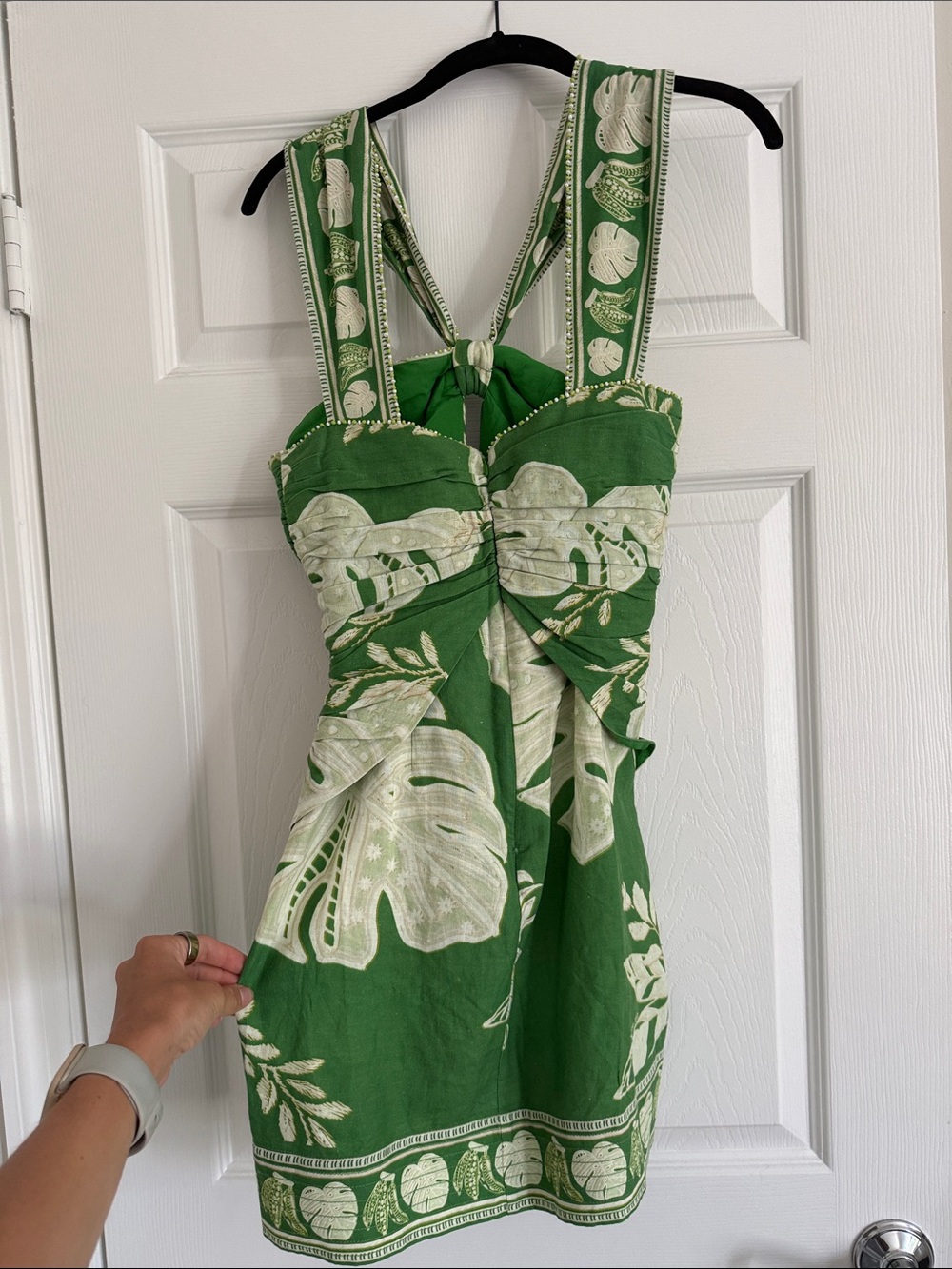 Farm Rio Green Lace Monsteras mini dress - Picture 4 of 4